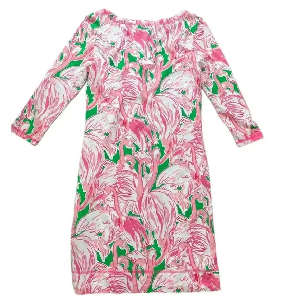 Lilly Pulitzer Palmetto Pink‎ Colony Flamingo Dress XS - Picture 2 of 5